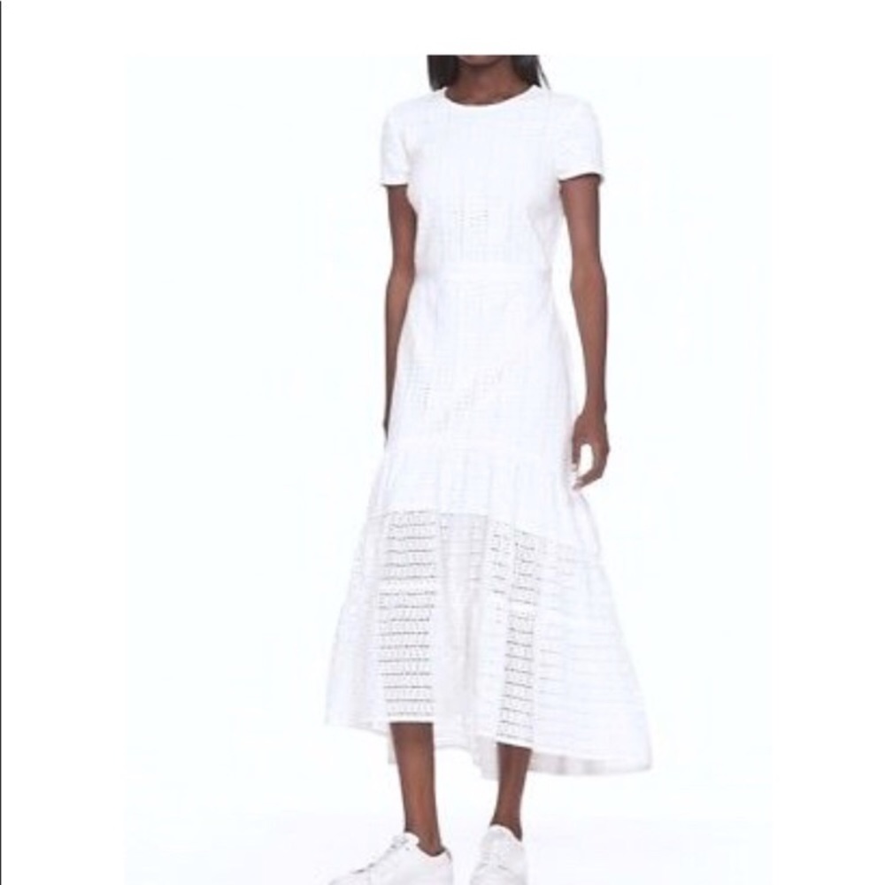 Banana Republic eyelet ruffle maxi dress